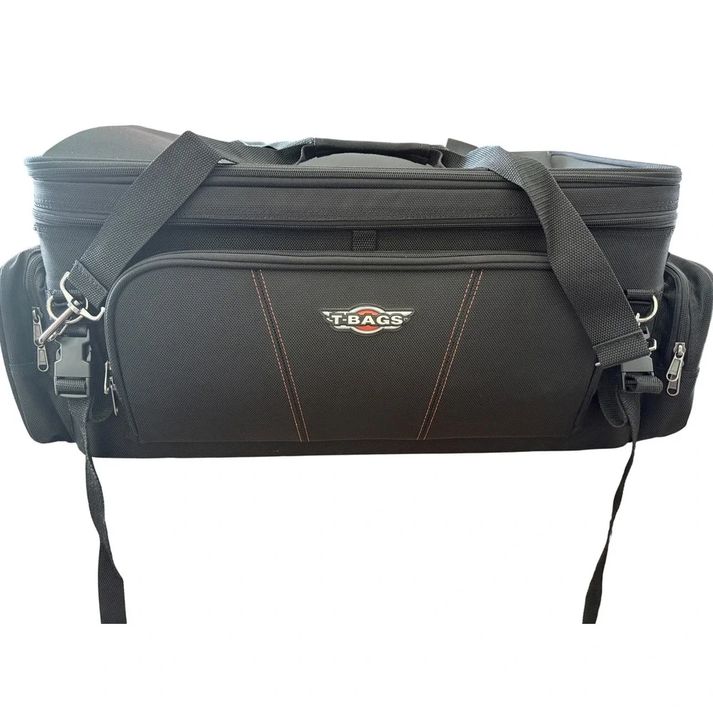 T-Bags Dekker II Tour-Pak Bag Black Motorcycle Luggage TB1600DT Reflective Trim